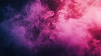 Colorful Smoke Swirls in Shades of Pink and Purple on Dark Background