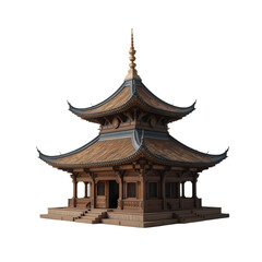Obraz premium Ancient Chinese Pagoda 3D Model: Architecture, Design isolated on transparent background