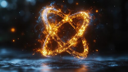 Abstract Fire Rings on Reflective Surface