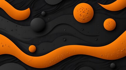 Obraz premium Abstract Orange and Black Swirling Shapes Design