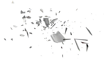 Shattered Glass Pieces on Transparent Background