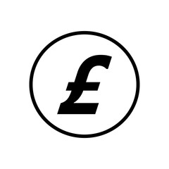 Pound sterling symbol on white background