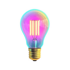 colorful light bulb with glowing filament, showcasing vibrant design. This modern lamp adds stylish...
