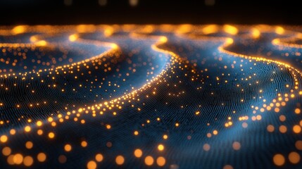 Abstract glowing wave pattern dark background