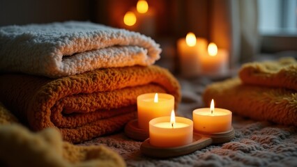 A Cosy Arrangement of Blankets and Candles