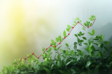 Green Growth  Plants  Upward Trend Graph