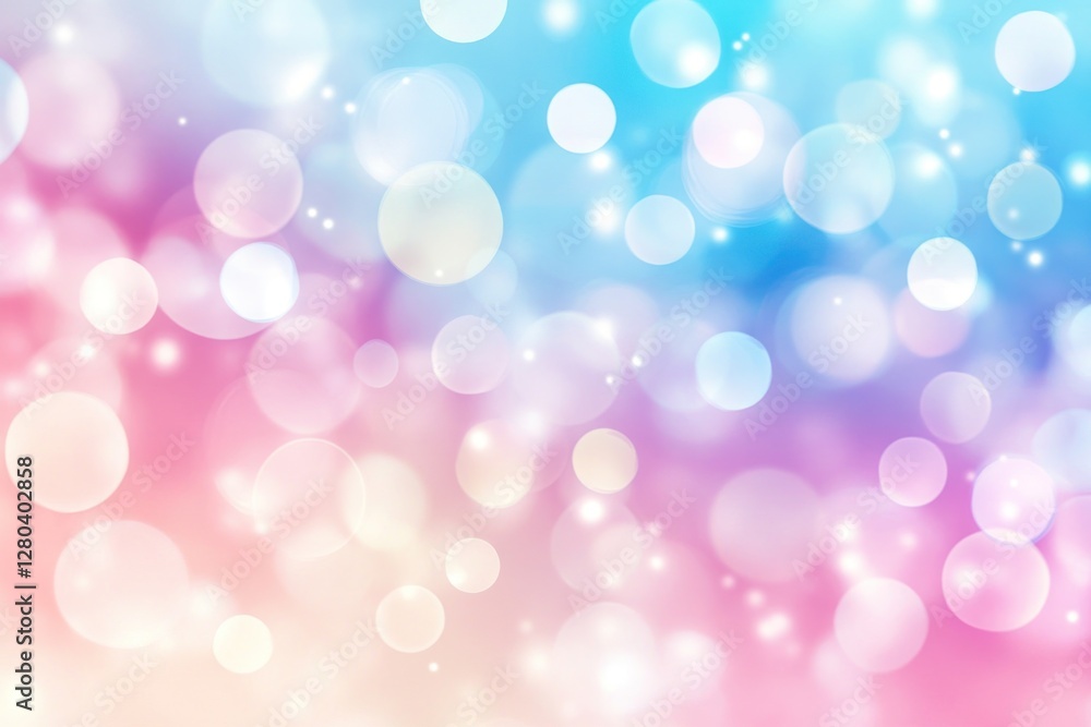 Poster abstract pastel bokeh background with soft light and blurred circles.