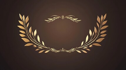 Golden Floral Wreath Elegant Design Frame