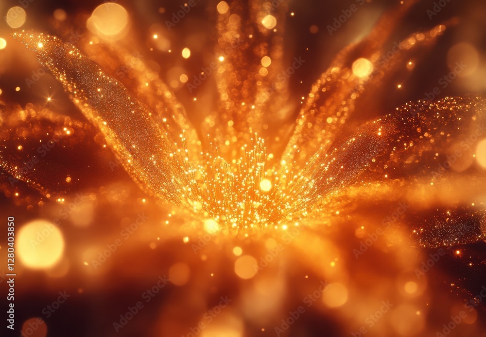 Aufkleber glimmering golden abstract background with sparkling particles and light effects for creative and ar