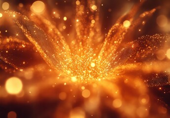 Fototapeta premium Glimmering Golden Abstract Background with Sparkling Particles and Light Effects for Creative and Artistic Use in Design Projects