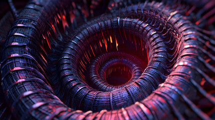3D Abstract Background - Spiral Vortex of Light and Shadow