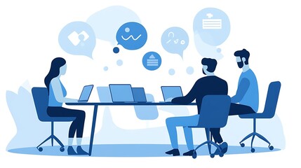 Brainstorming in a modern conference room