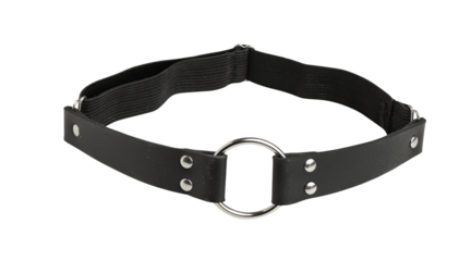 Black leather choker isolated on transparent background. Generative AI