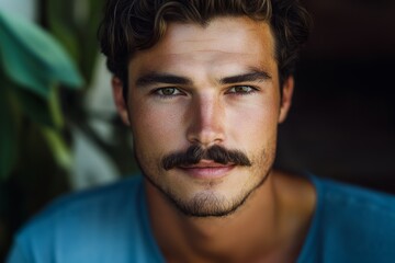 Fototapeta premium handsome young man with mustache
