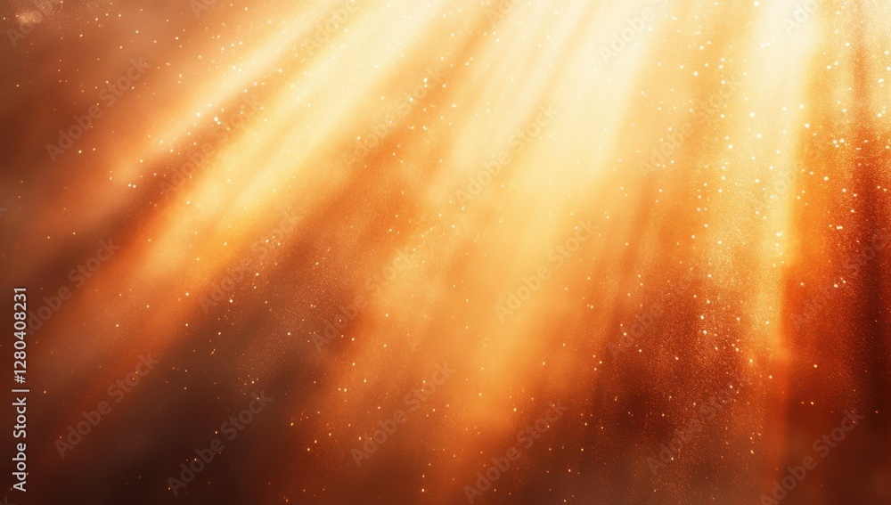 Aufkleber glowing sun rays through clouds creating a magical atmosphere with sparkling dust particles in a war