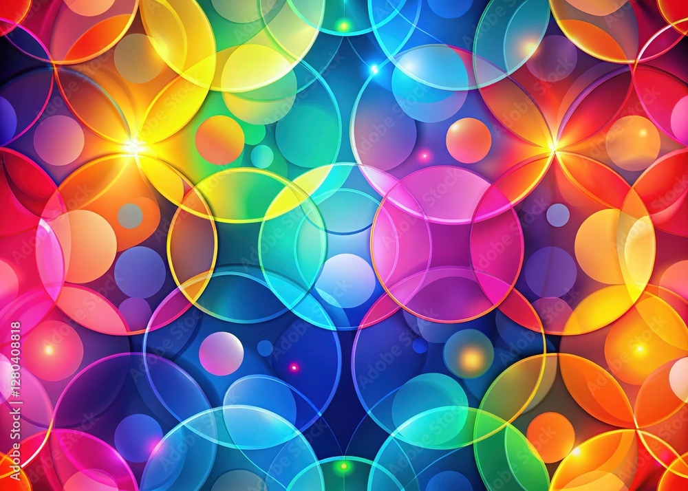 Aufkleber abstract geometric background: overlapping circles with smooth color gradient