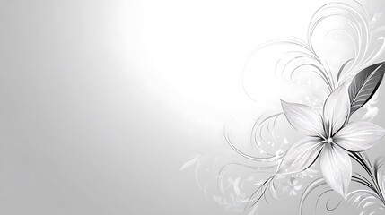 Elegant Grey Flower Design With Swirling Background