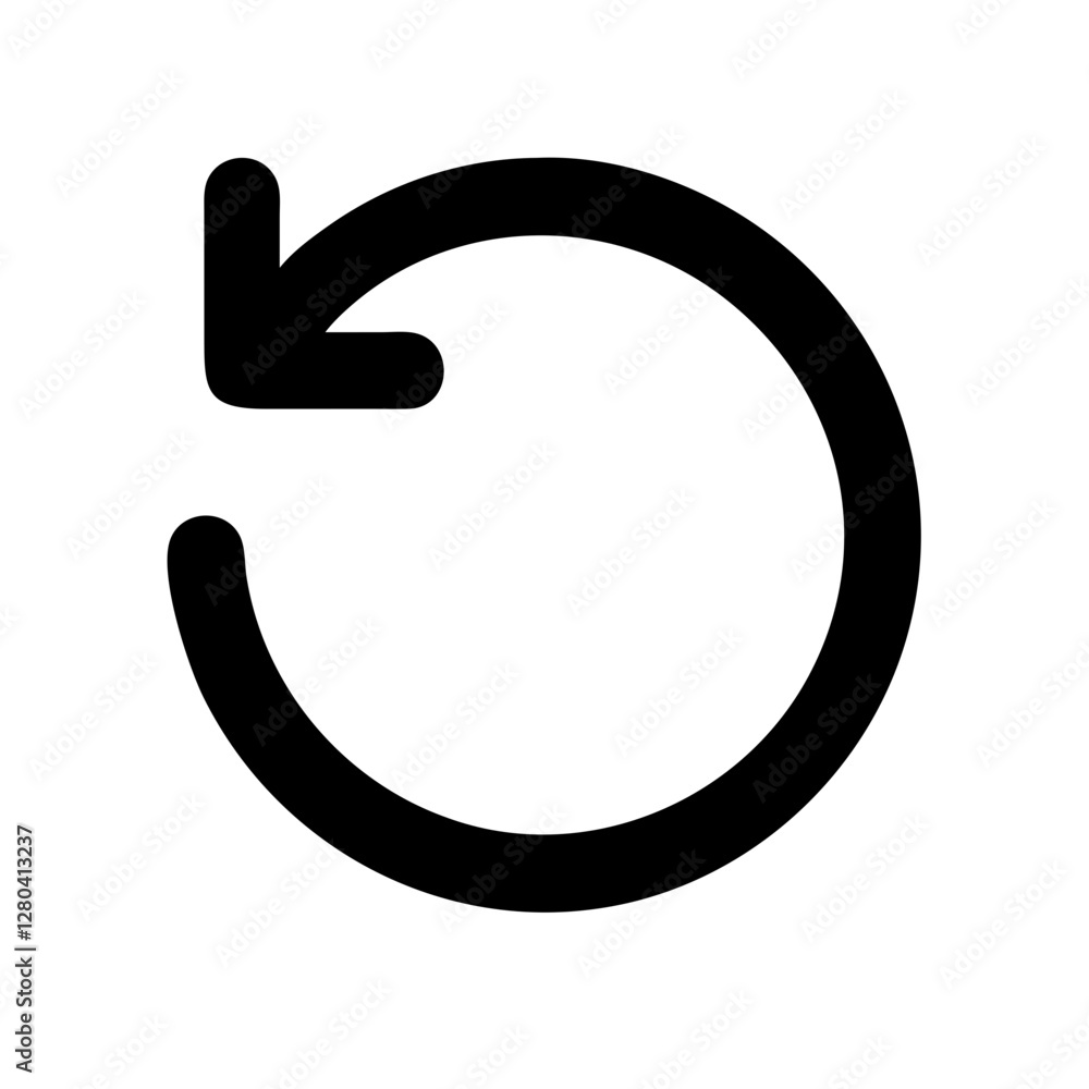 Poster refresh icon in minimalistic style on clear background