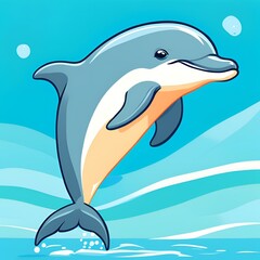 Obraz premium Playful Dolphin Mid-Jump