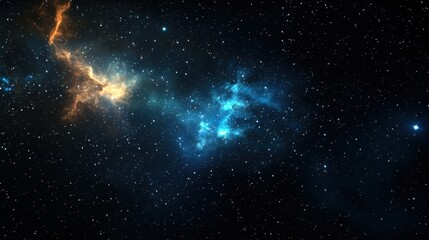 Colorful nebula with a vibrant star cluster in deep space showcasing cosmic beauty and stellar formations
