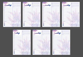 Cute lavender daily planner template