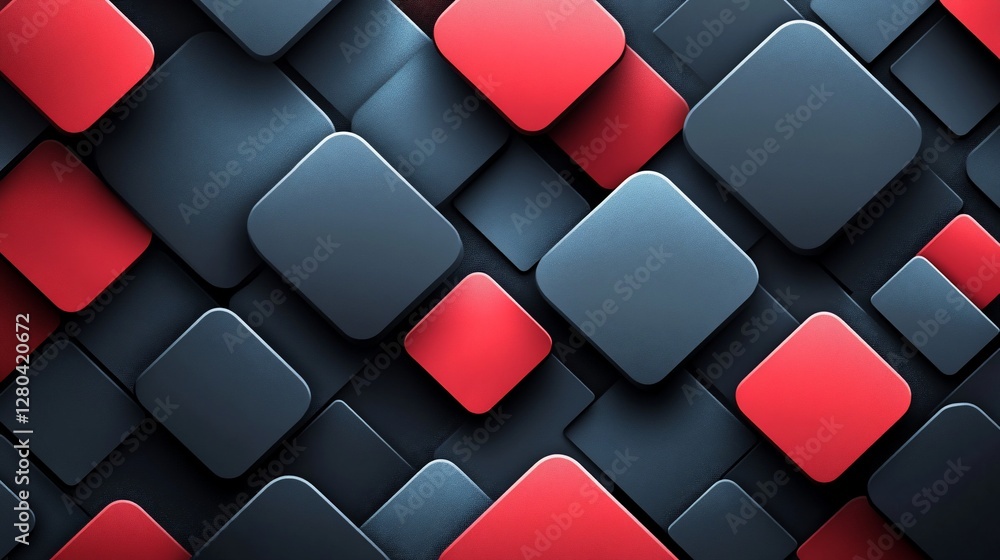 Poster abstract red and gray square pattern background.