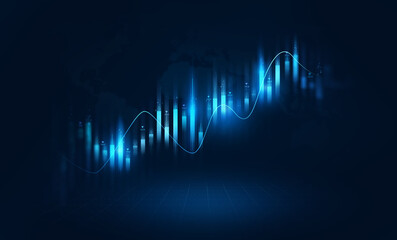 Business trade analytics line graphs and financial chart investment.Financial investment...