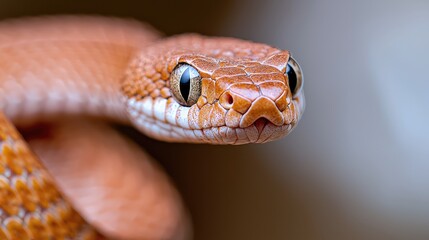 Fototapeta premium Close-up of a snake in focus, blurred background. Possible use Education/nature