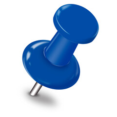 Blue Pushpin, Free Trial, PNG File, Transparent Background, Thumbtack for Notes, Memos, Sticky Notes, Maps