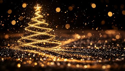 Naklejka premium Sparkling Christmas Tree Design Background