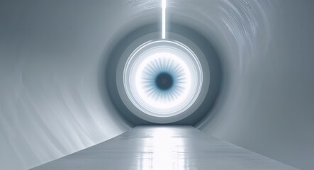 Abstract spiral tunnel with light emanating from the center