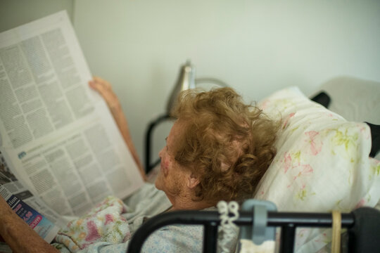 A bedridden patient is home