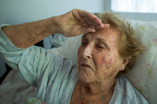 A bedridden patient is home