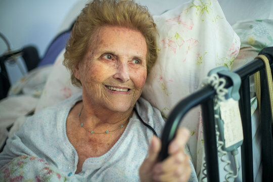 A bedridden patient is home