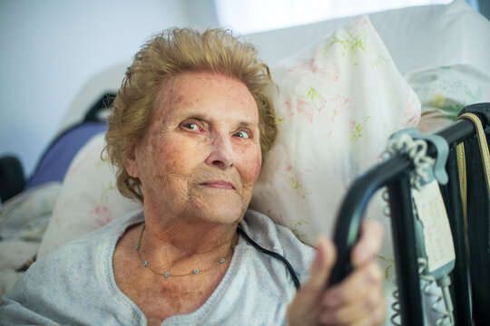 A bedridden patient is home