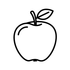 An Apple's Simplicity: This clean illustration of a crisp apple, complete with leaf and stem, symbolizes the essence of simplicity and health.
