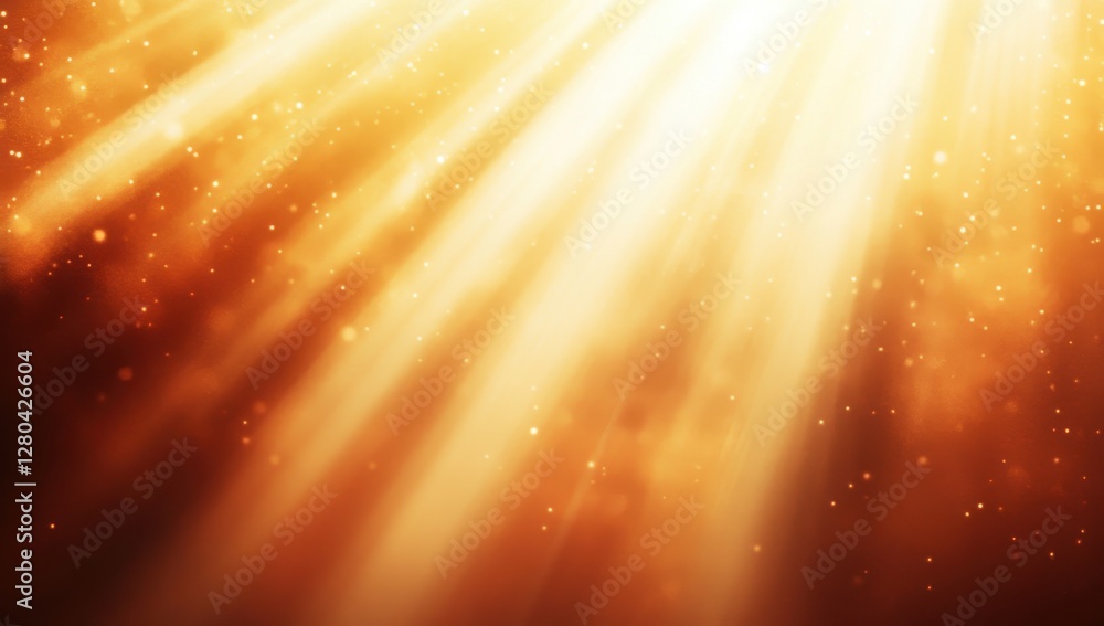 Poster radiant golden light beams illuminating a soft and shimmering background with a warm and inviting at