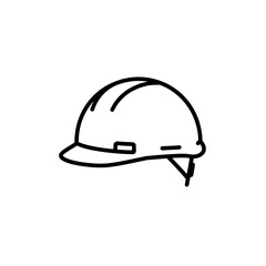 Construction Helmet Icon: A minimalist line drawing of a construction helmet, representing safety and protection on the job site.