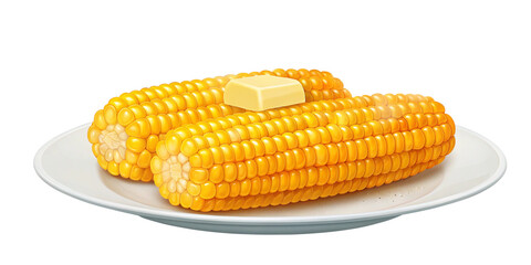 Delicious Sweet Corn on a Plate – Isolated on Transparent Background
Fresh Yellow Sweet Corn on a Plate – PNG Transparent Background
