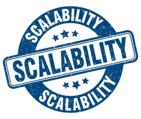 scalability stamp. scalability label. round grunge sign