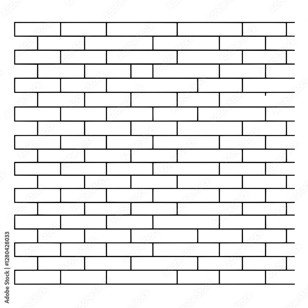 Poster brick wall pattern: a repeating pattern of rectangular bricks forms a solid and textured surface, su