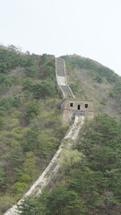 The ruined Great Wall view located on the mountain in China