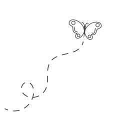 Butterfly with Dotted Line
