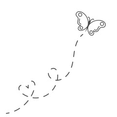 Butterfly with Dotted Line