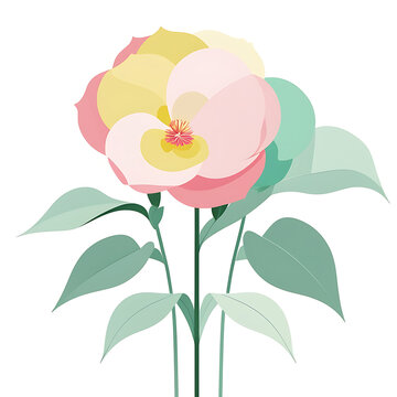 colorful flower blossom on white background clip art preview