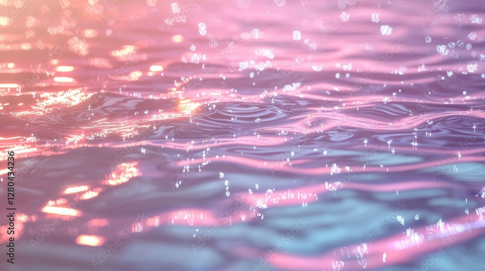 Aufkleber stunning high resolution 3d rendering of sparkling water surface with reflections and ripples