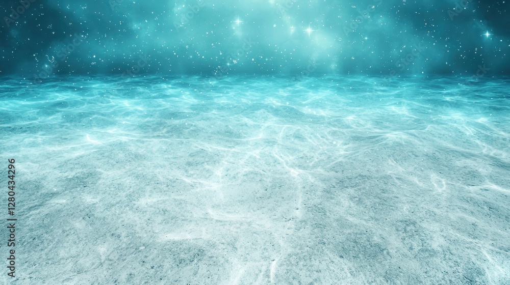 Poster high resolution 3d rendering of sparkling water surface under a dreamy aquatic background