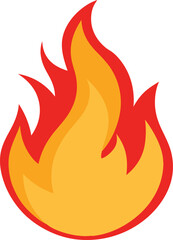 Burning Fire Flame Clipart Vector Illustration. Campfire and Bonfire Flames With Burning Blaze.  Hot Fire Flame Icon Clipart for Design.