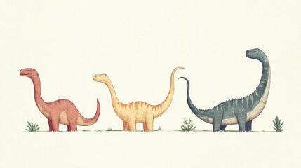 Cute Cartoon Dinosaurs Pixel Art Illustration
