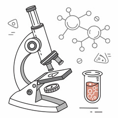 microscope vector illustration